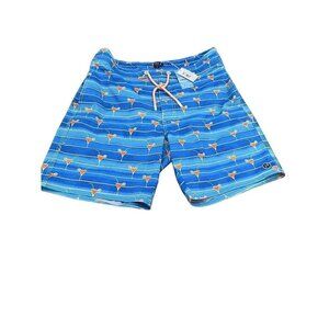 NWT Johnie - O Half Elastic 7"‎ Surf Shorts Happy Hour Mens Small